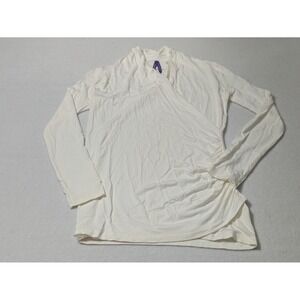 Seraphine Top Sz 2 White NursIng Maternity Cross Over Long Sleeve Classic Shirt